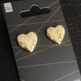 Diamond Studded Heart Earring - Gold
