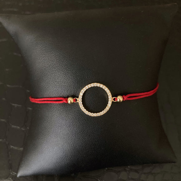 Red String Circle Bracelet