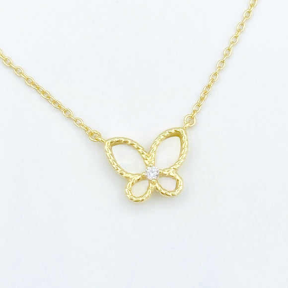Mother of Pearl Butterfly Necklace 3.0