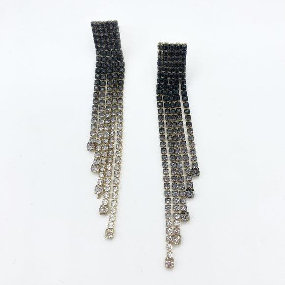 Goddess Glass Strand Earrings 6.0 - Black Ombre