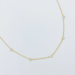 Petit Pave Heart Necklace - Gold or Silver