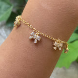 Diamond Bow Charm Bracelet