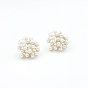 Pearl Cluster Stud Earrings