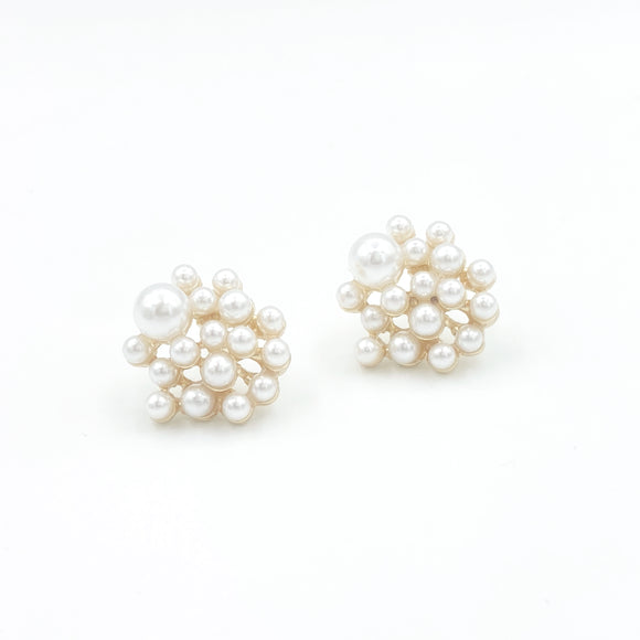 Pearl Cluster Stud Earrings