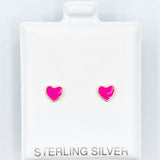 The Perfect Petite Heart Screwback Studs - Hot Pink