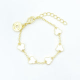 Enamel Butterfly Bracelet - White