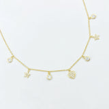 Heart and Star Diamond Charm Choker Necklace 2.0