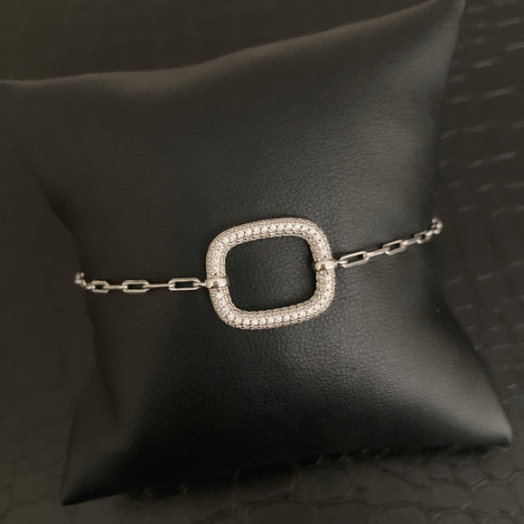 Open Rectangle Paperclip Bracelet