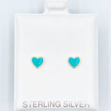 The Perfect Petite Heart Screwback Studs - Blue