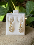 Marquise Drop Huggie Hoops
