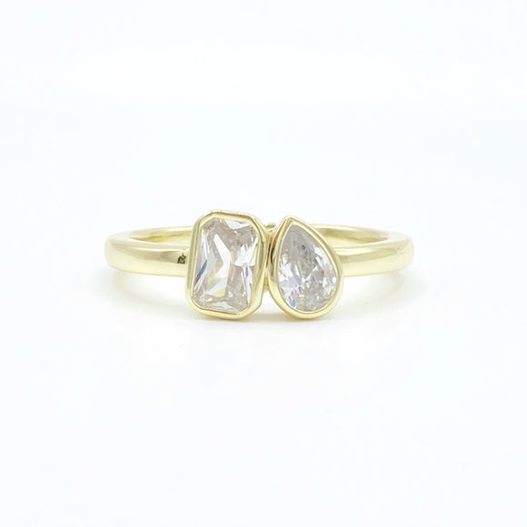 Teardrop and Rectangle Ring
