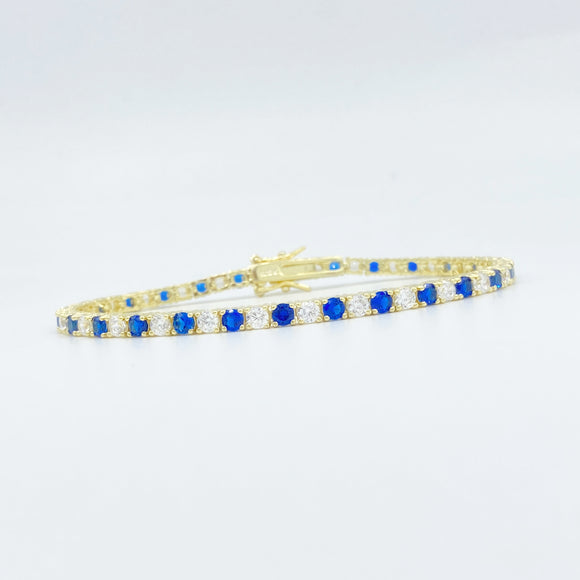 Sapphire & Diamond Alternating Tennis Bracelet