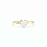 Enamel Heart Ring - White