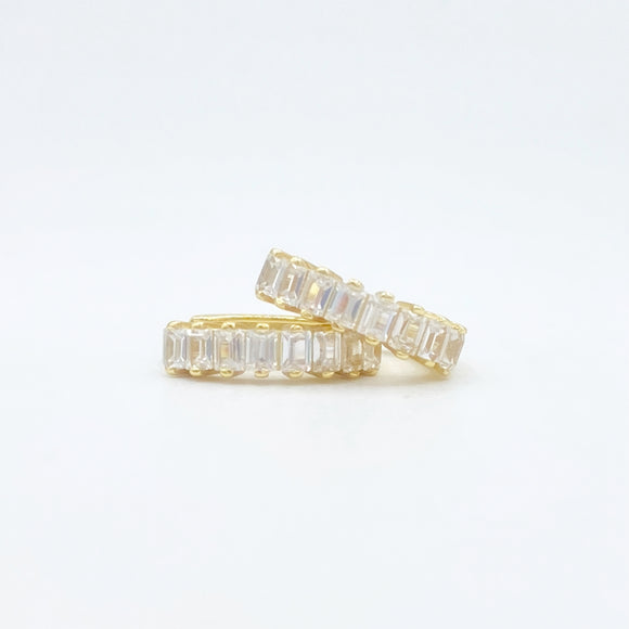 Petite Baguette Huggie Hoops - Gold or Silver