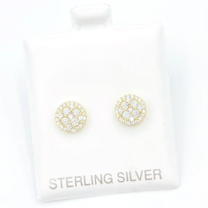 Diamond Cluster Stud Earrings - Gold or Silver