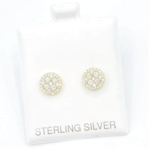Diamond Cluster Stud Earrings - Gold or Silver