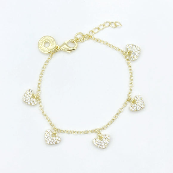 Diamond Heart Charm Bracelet