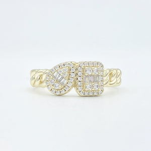 Teardrop & Rectanlge Link Ring