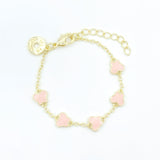 Enamel Butterfly Bracelet - Light Pink