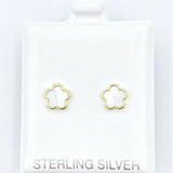 Mother of Pearl Flower Screwback Studs