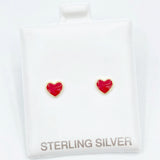 The Perfect Petite Heart Screwback Studs - Red
