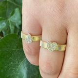 Ribbed Heart Ring