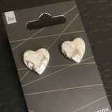 Diamond Studded Heart Earring - Silver