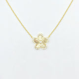 Ribbed Flower Choker Necklace