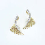 Milan Ribbed Gold Fan Earrings