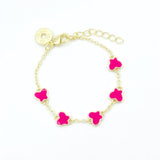Enamel Butterfly Bracelet - Pink