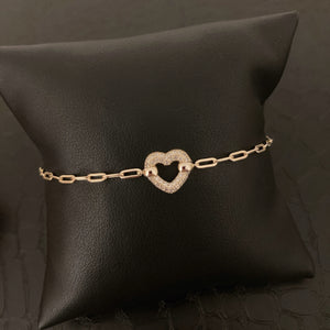 Open Heart Paperclip Bracelet 3.0 - Gold or Silver