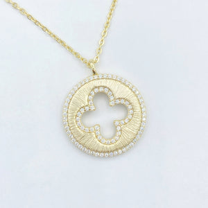 Clover Gold Disc Necklace