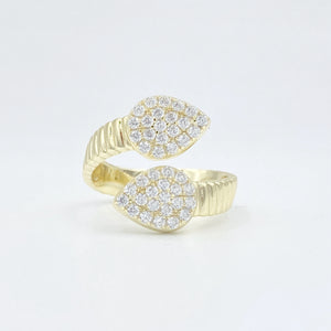 Teardrop Ribbed Wrap Ring
