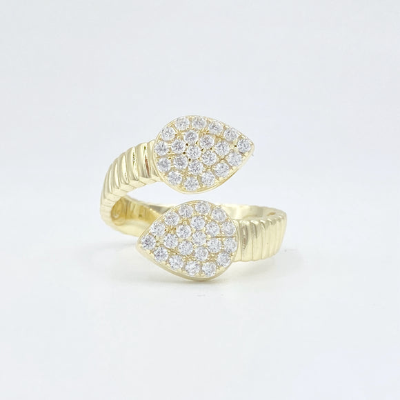 Teardrop Ribbed Wrap Ring