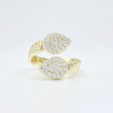 Teardrop Ribbed Wrap Ring