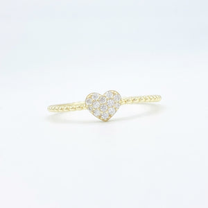 Petite Diamond Heart Ring 2.0 - Gold or Silver