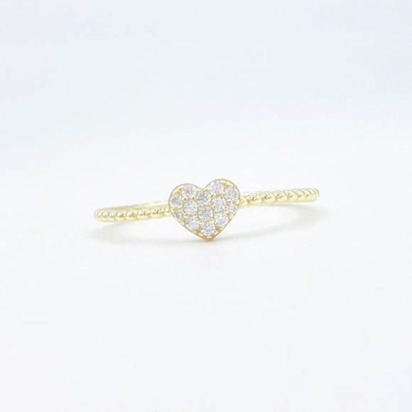 Petite Diamond Heart Ring 2.0 - Gold or Silver