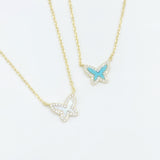 Mother of Pearl Butterfly Choker Necklace