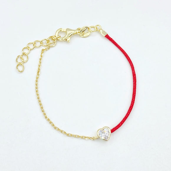 Red String Heart Bracelet