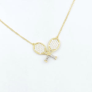 Double Tennis Racket Necklace