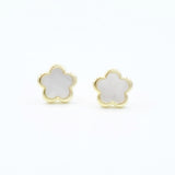 Mother of Pearl Flower Screwback Studs