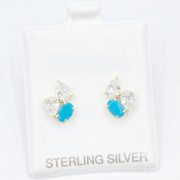 Cluster Stud Earrings 5.0 - Turqouise