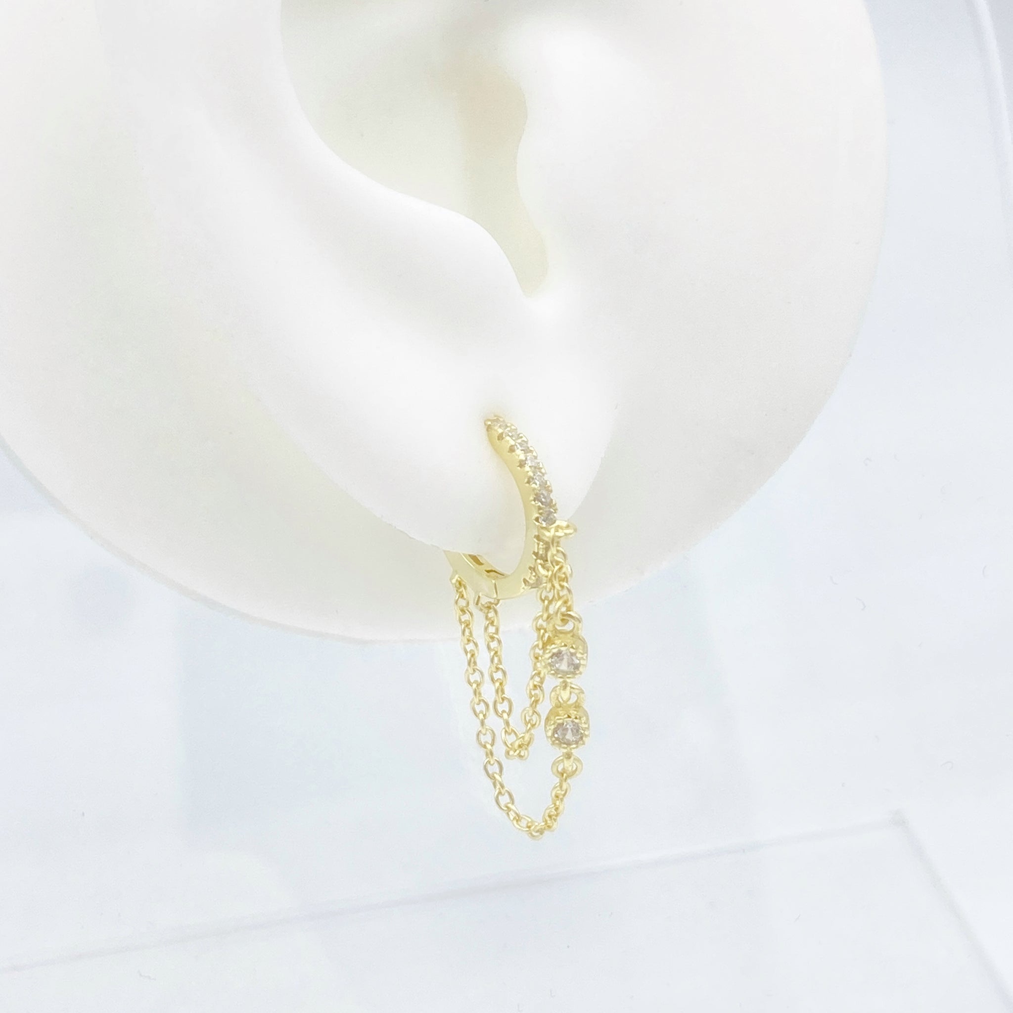 Studded Gold Chain Drip Hoops – The Sterling Society