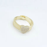 Ribbed Heart Ring