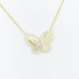 Pleated Butterfly Necklace