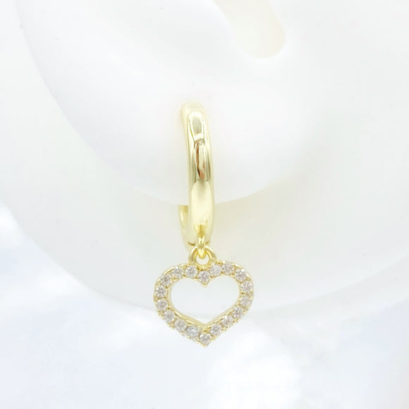 Open Heart Drop Hoops