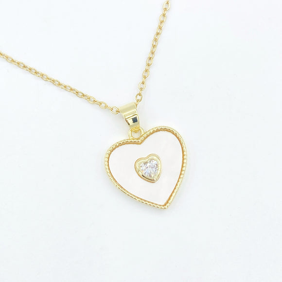 Mother of Pearl Heart Necklace 3.0