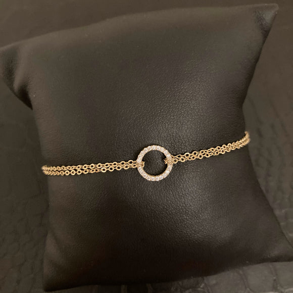 Diamond Circle Double Strand Bracelet