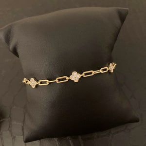 Clover Paperclip Bracelet