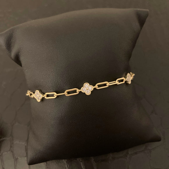 Clover Paperclip Bracelet
